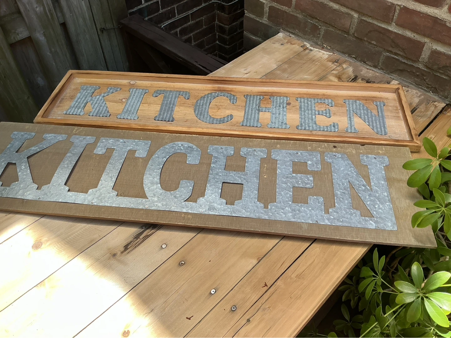 2 Vintage Farmhouse Kitchen Signs Wood & Tin Decor !