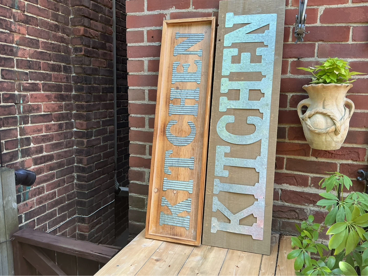 2 Vintage Farmhouse Kitchen Signs Wood & Tin Decor ! - photo 4