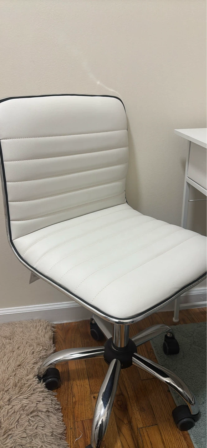 White Faux Leather Office Chair - photo 3