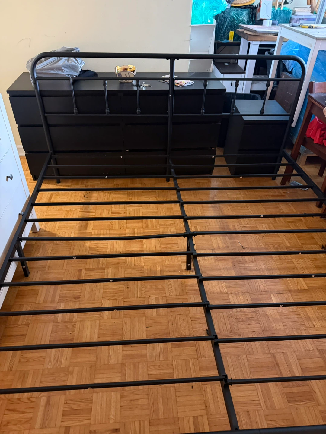 Black Metal double Bed Frame - photo 3