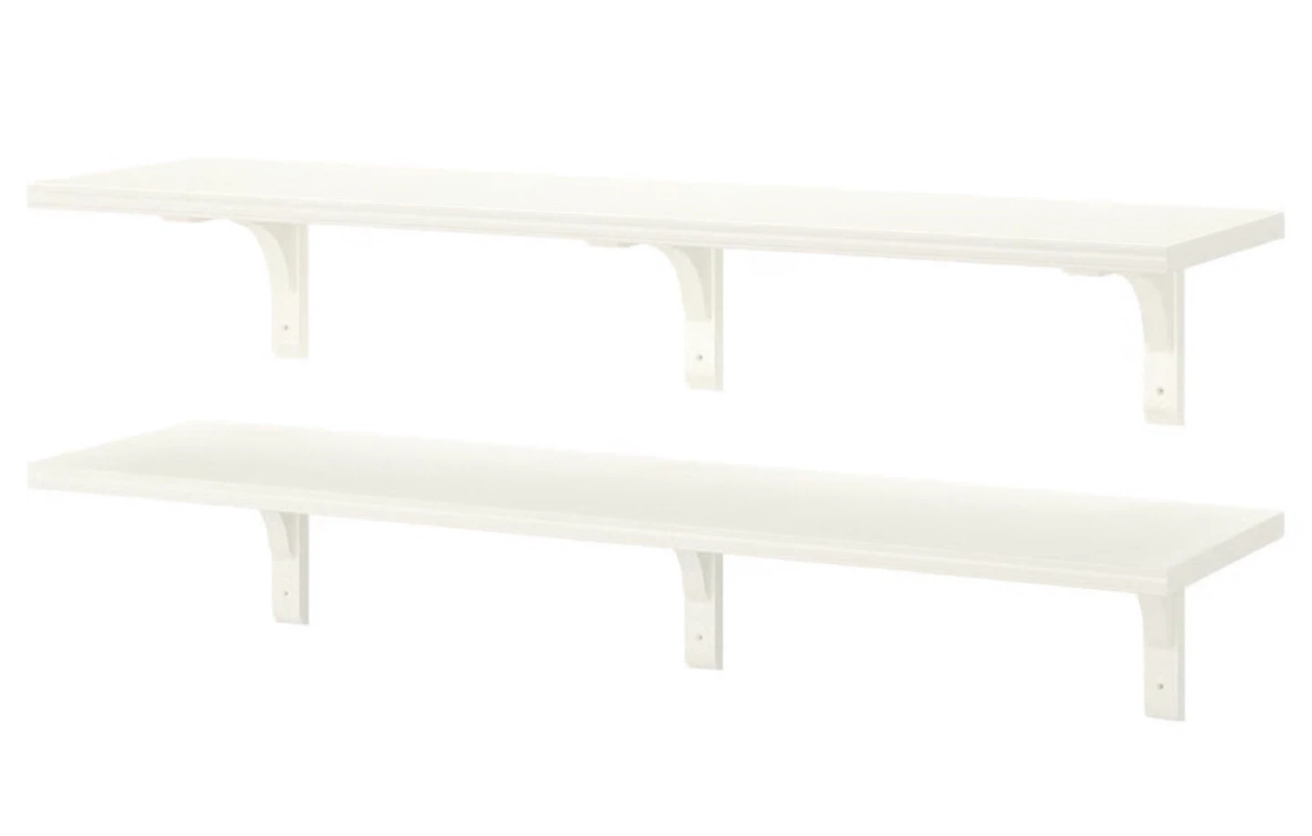 White Wall Shelves - Set of 2 - photo 2