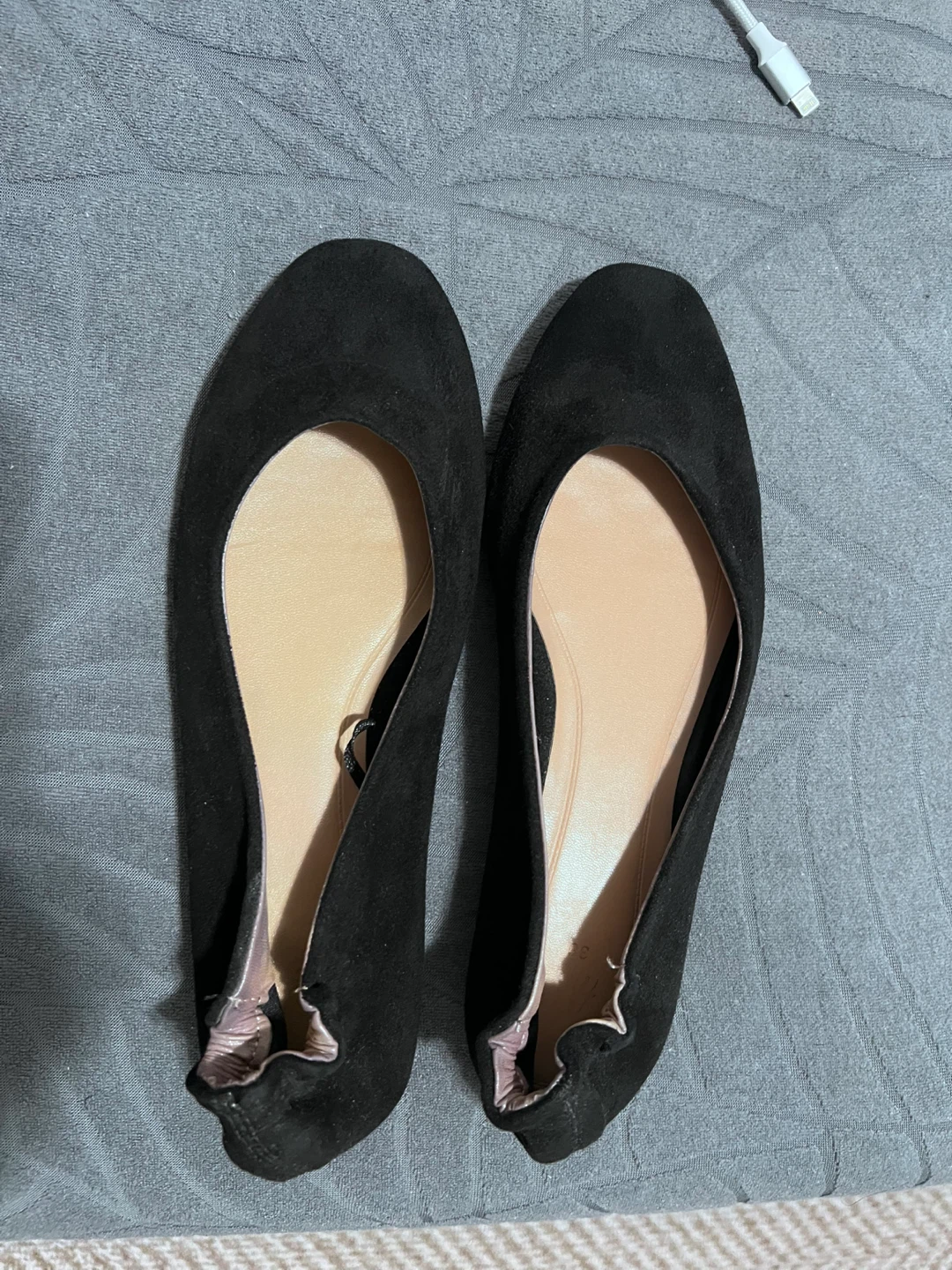 H&M Black Suede Ballet Flats