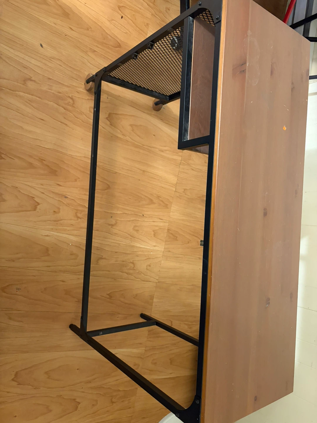 Wooden Top Desk with Black Metal Frame - photo 2