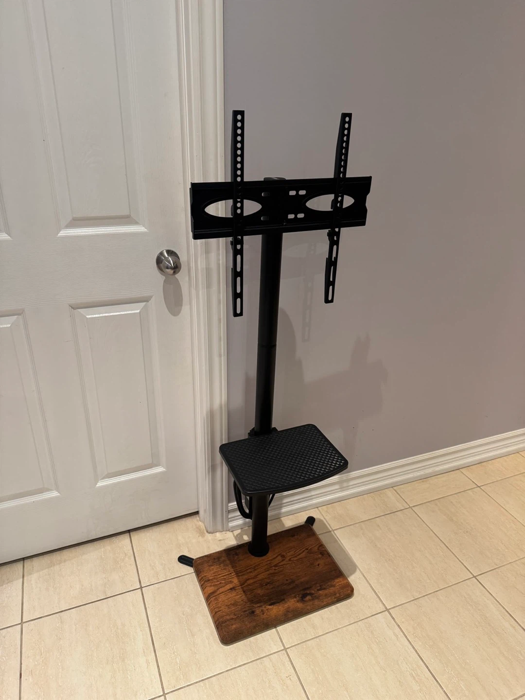 Rolling TV Stand with Shelf and Power Strip
