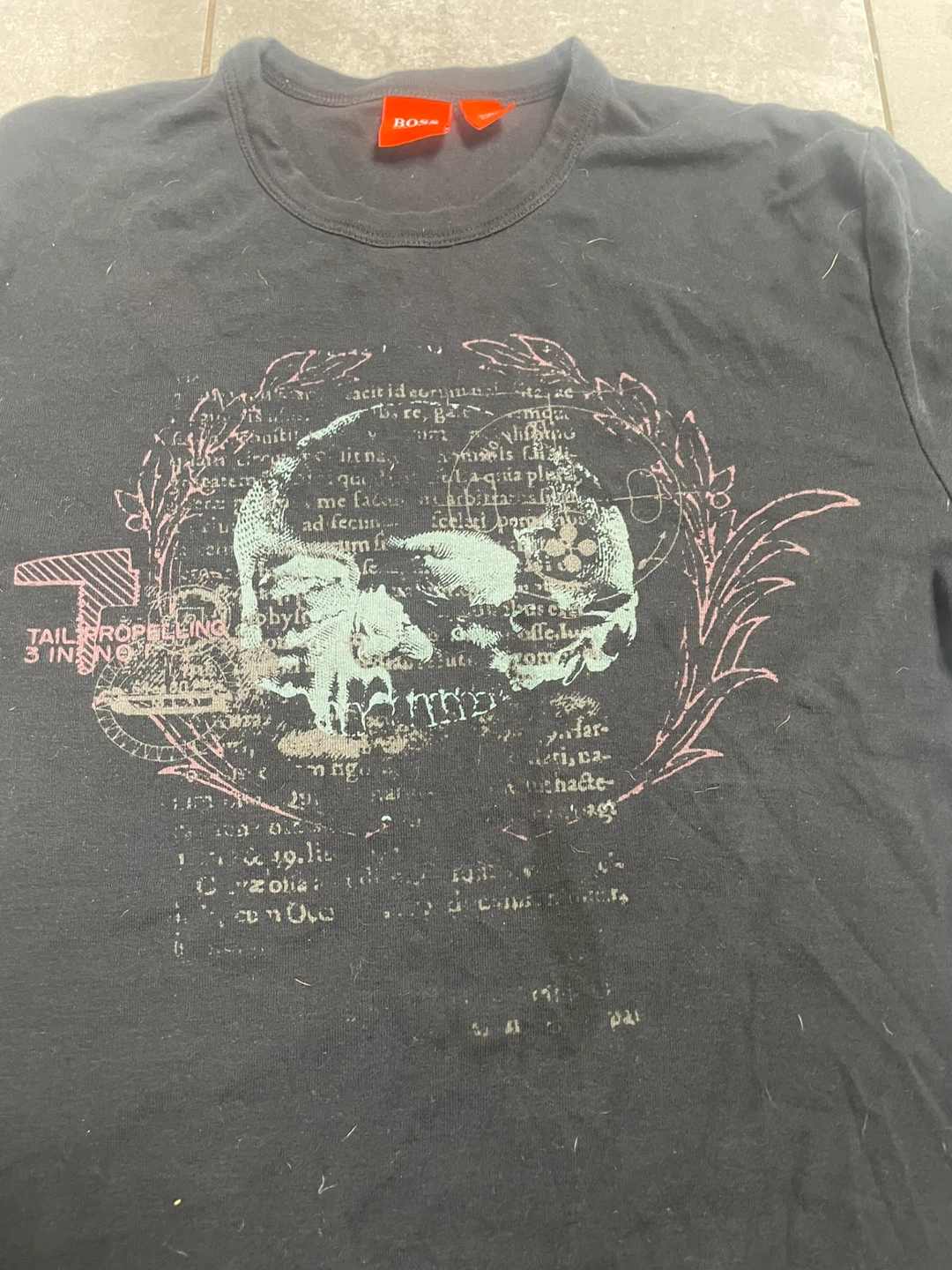 BOSS Black T-Shirt with Skull Graphic - photo 2