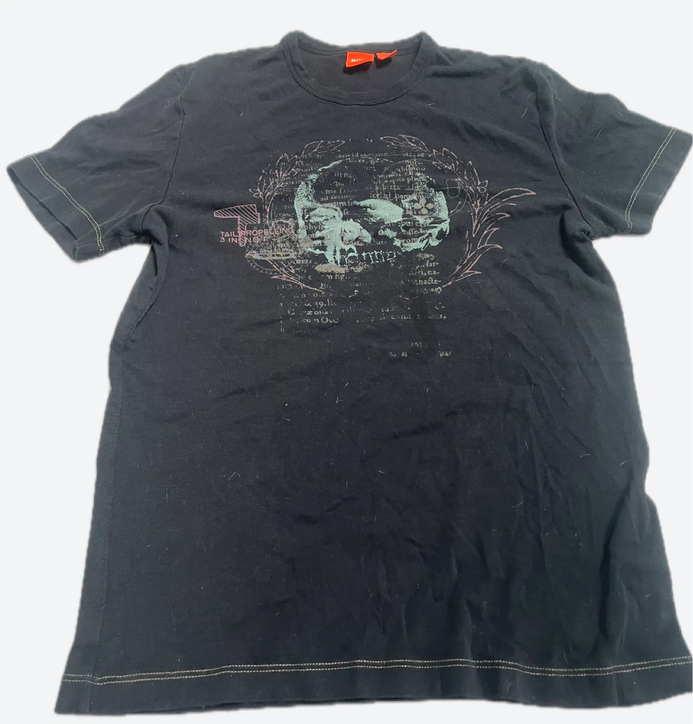 BOSS Black T-Shirt with Skull Graphic