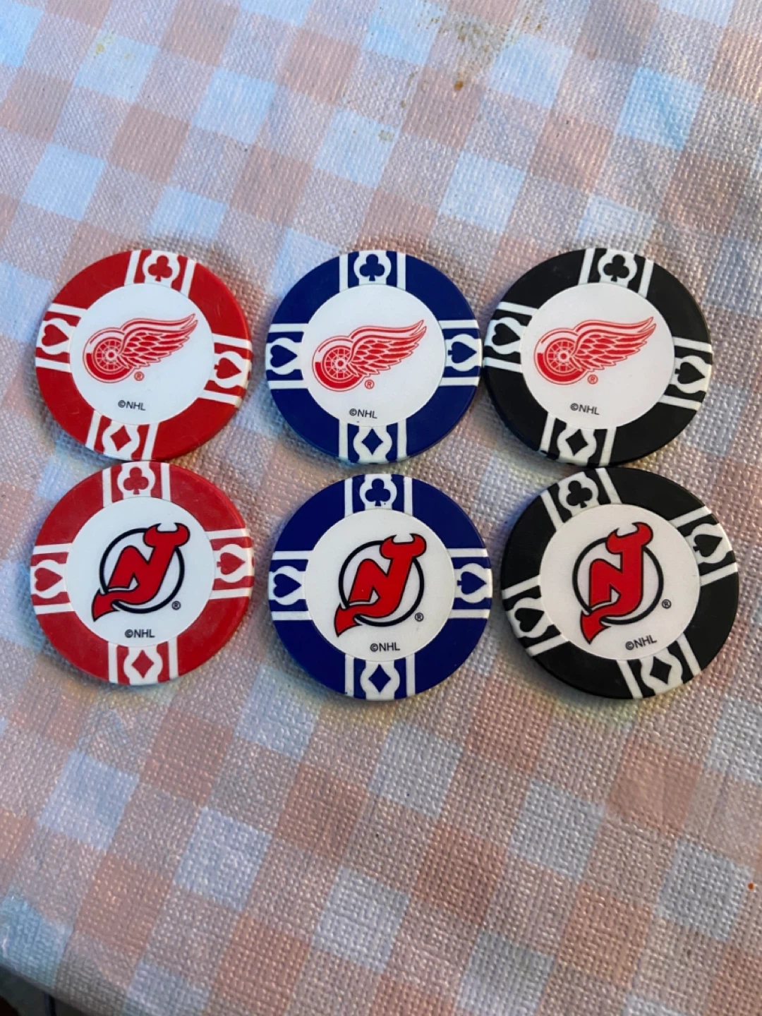 NHL Team Poker Chips Wings &Devils