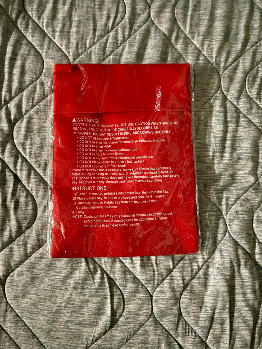 Red Microwave Potato Baker Bag