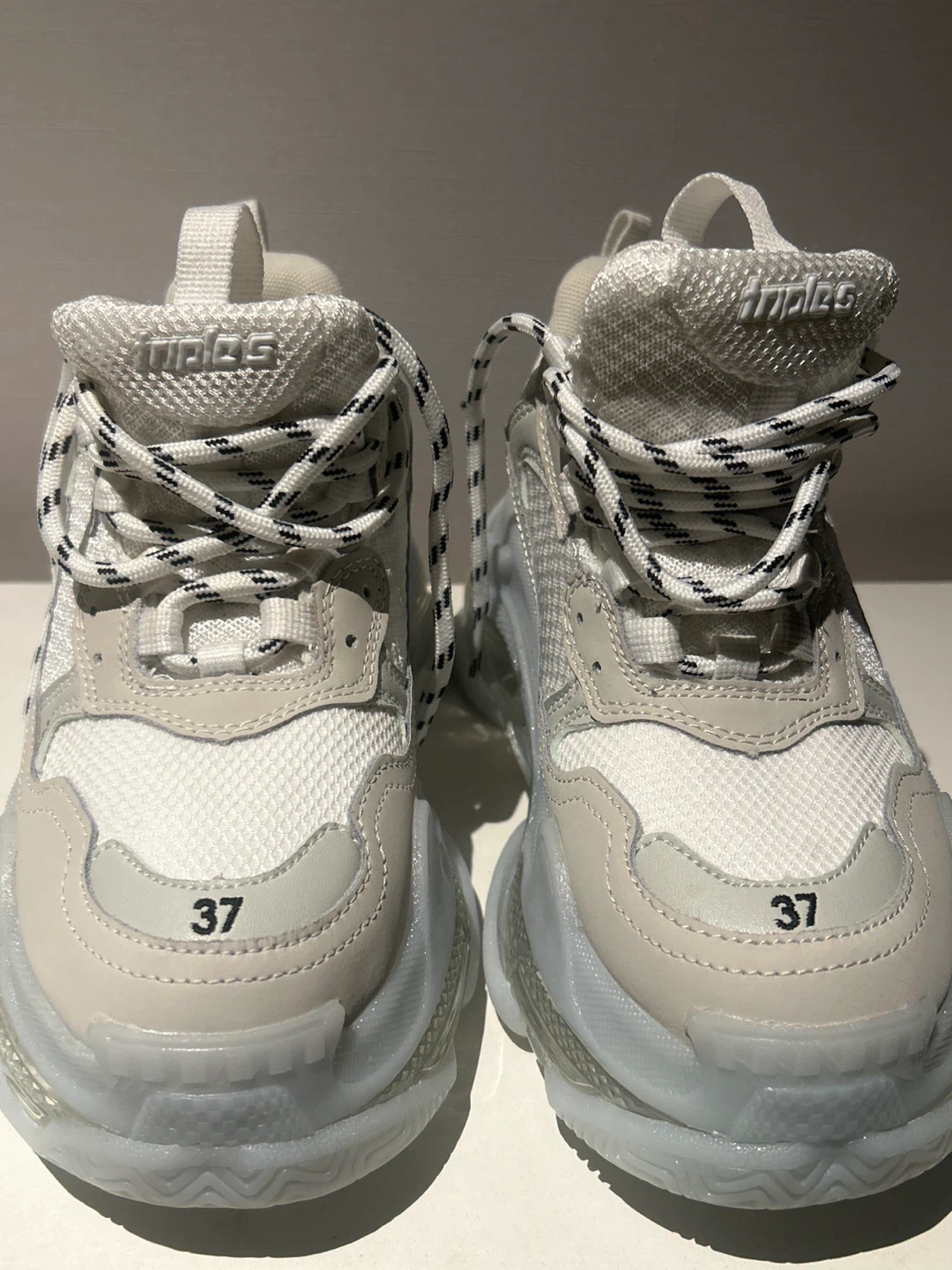 Balenciaga Women's Triple S Clear Sole Sneaker Size 37 White