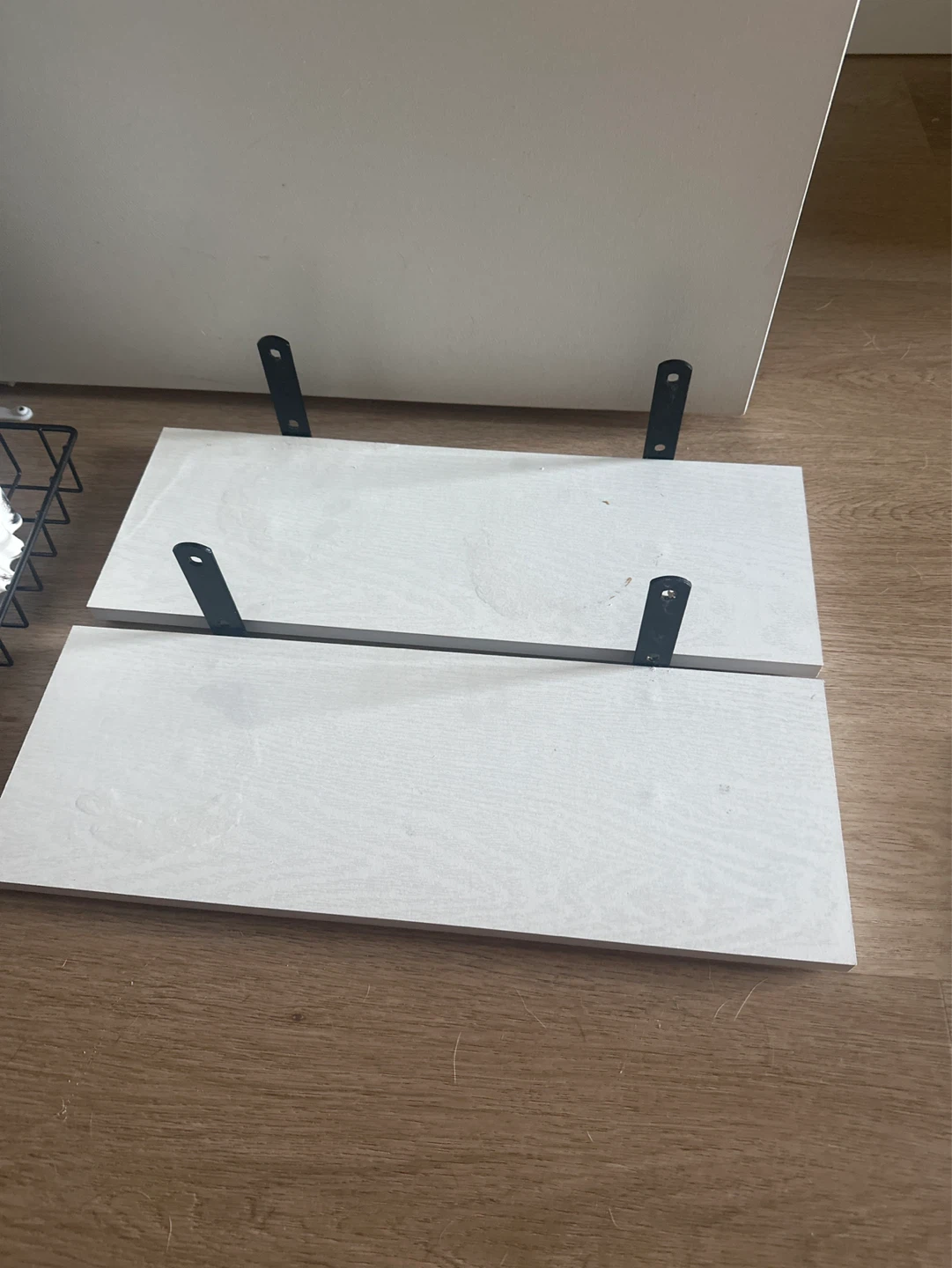 White Floating Shelves with Brackets