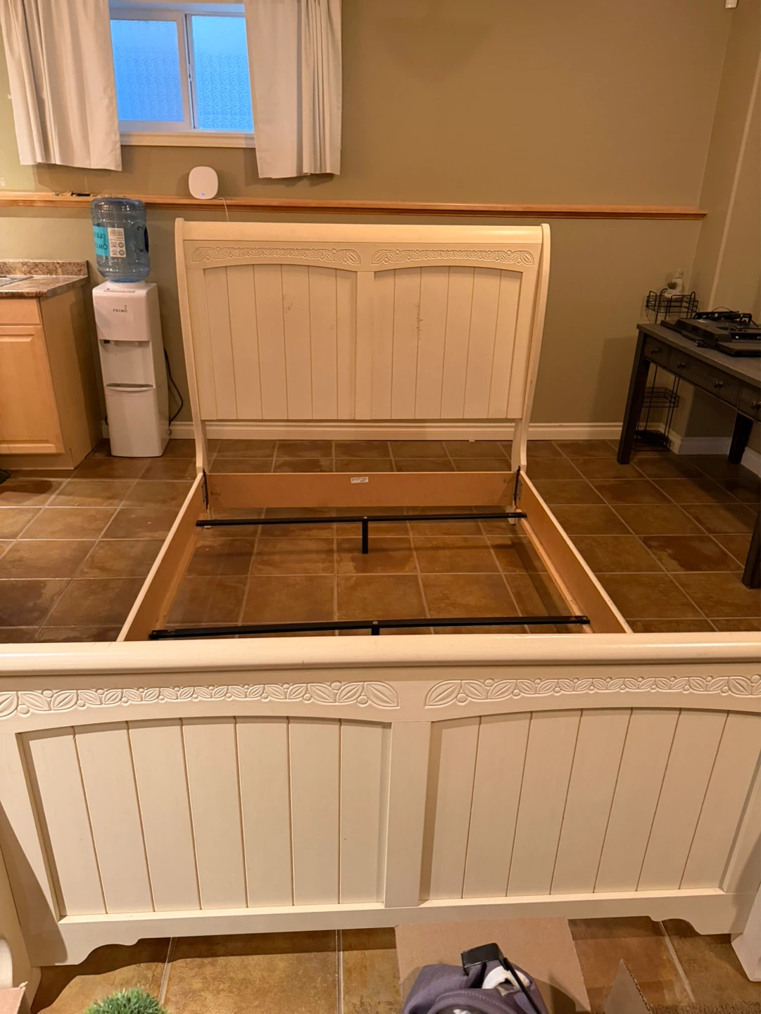 Cream Sleigh Bed Frame