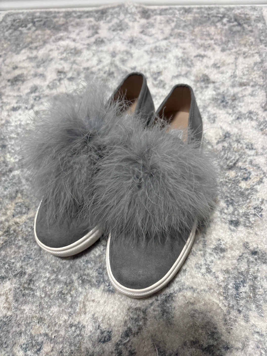 Steve Madden Grey Feather Slip-On Sneakers