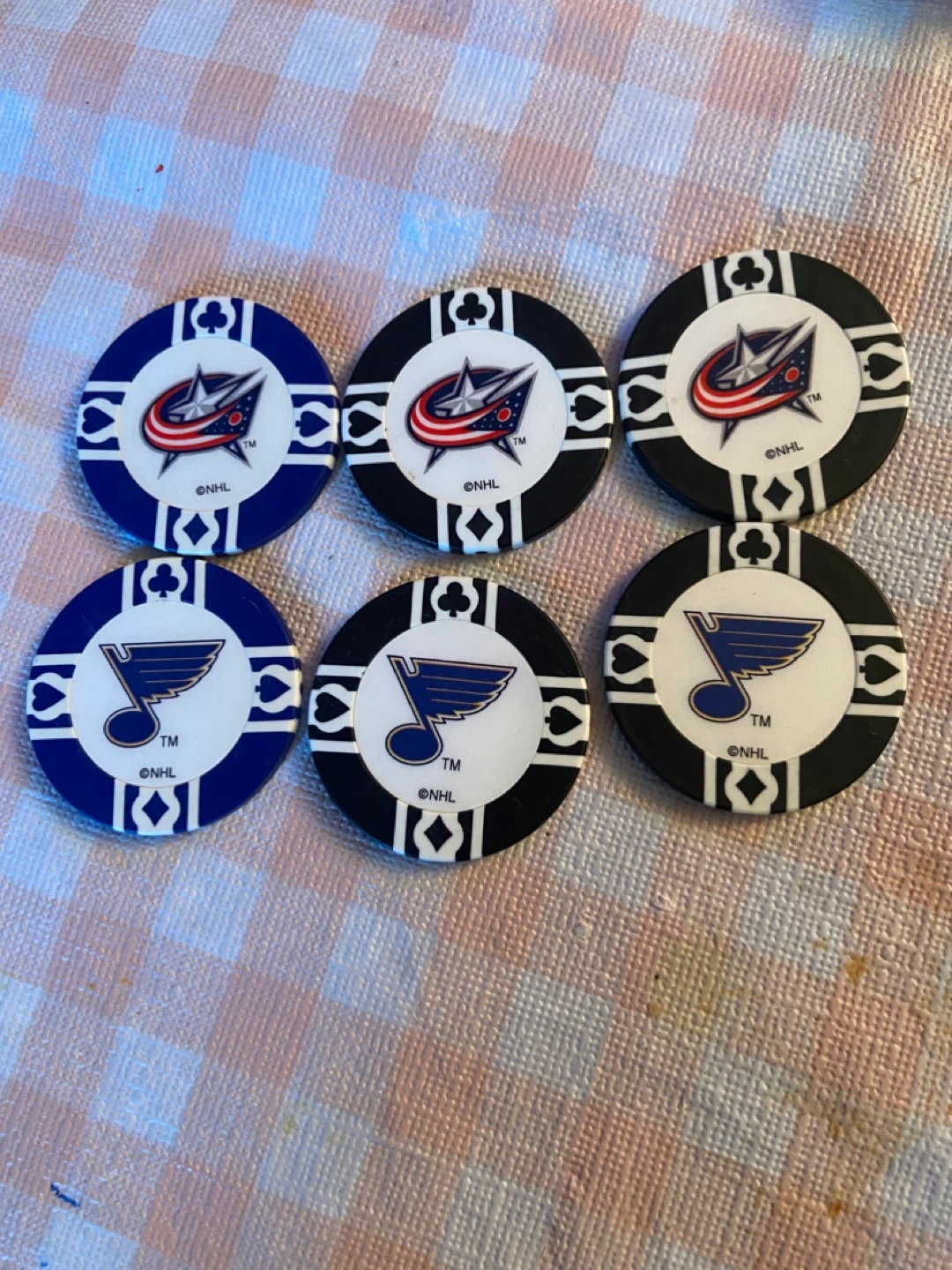 NHL Poker Chips - Columbus Blue Jackets & St. Louis Blues