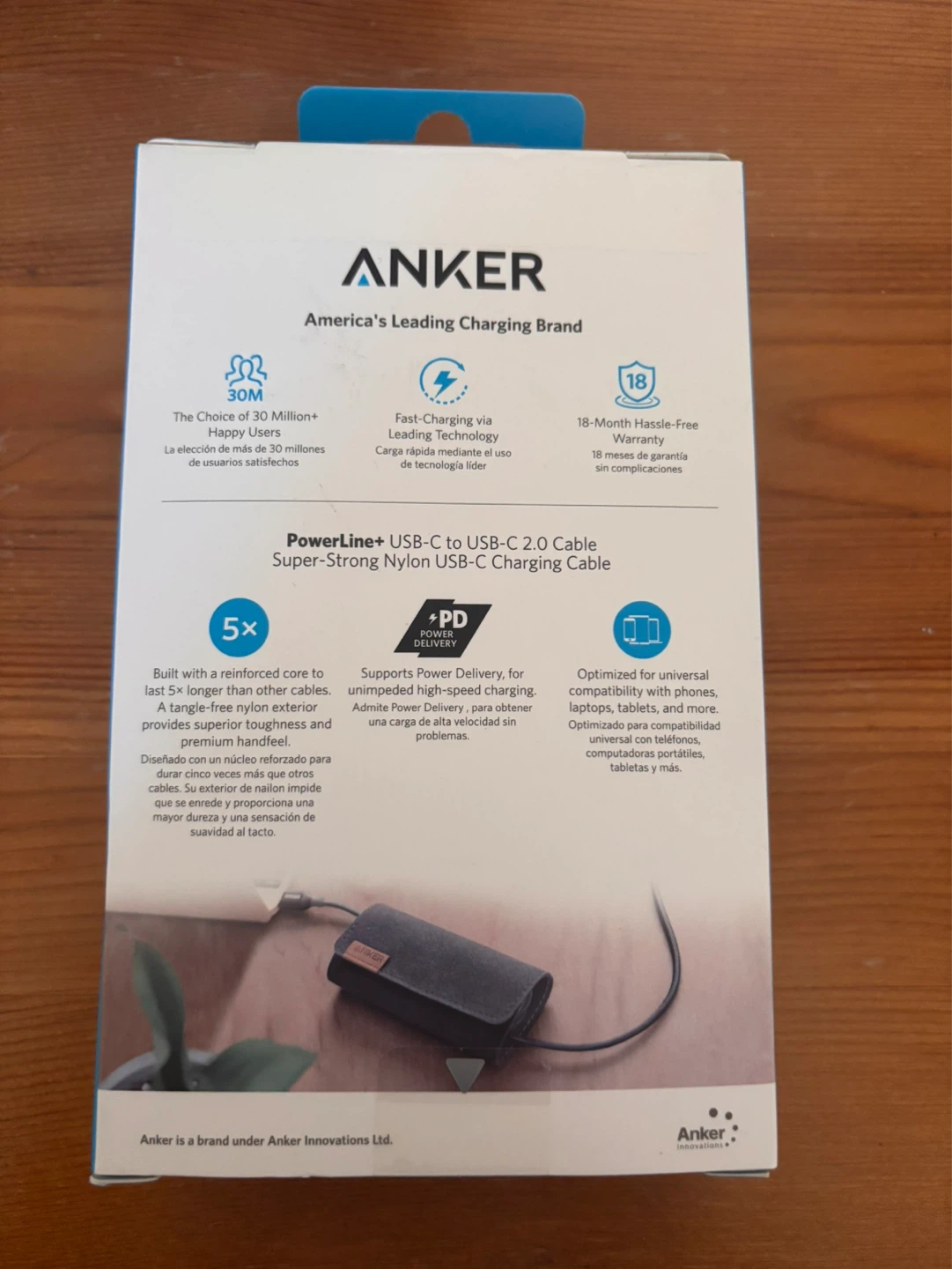 Brand new Anker 6ft USB-C cable with case - photo 2