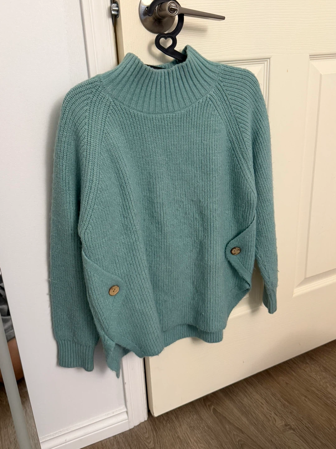 Women's Mock Neck Button Detail Sweater - photo 2