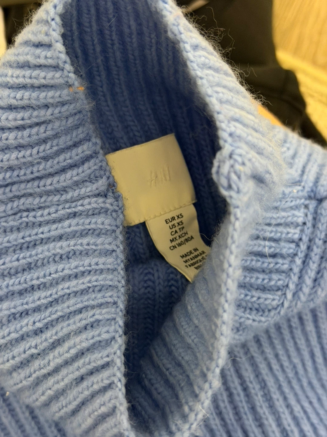 H&M Blue Ribbed Mock Neck Sweater - photo 2