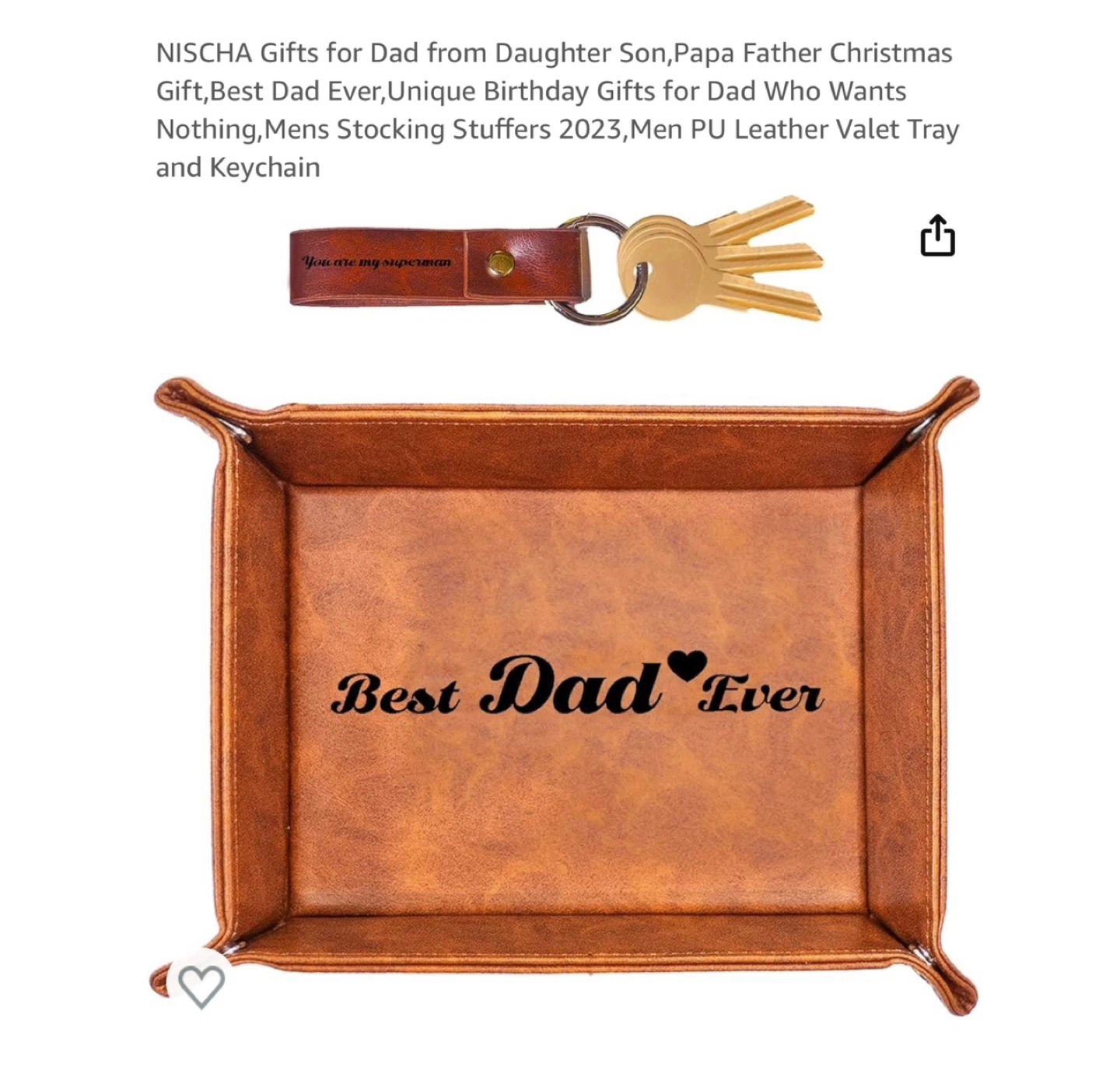 Brand new Men PU Leather Valet Tray and Keychain