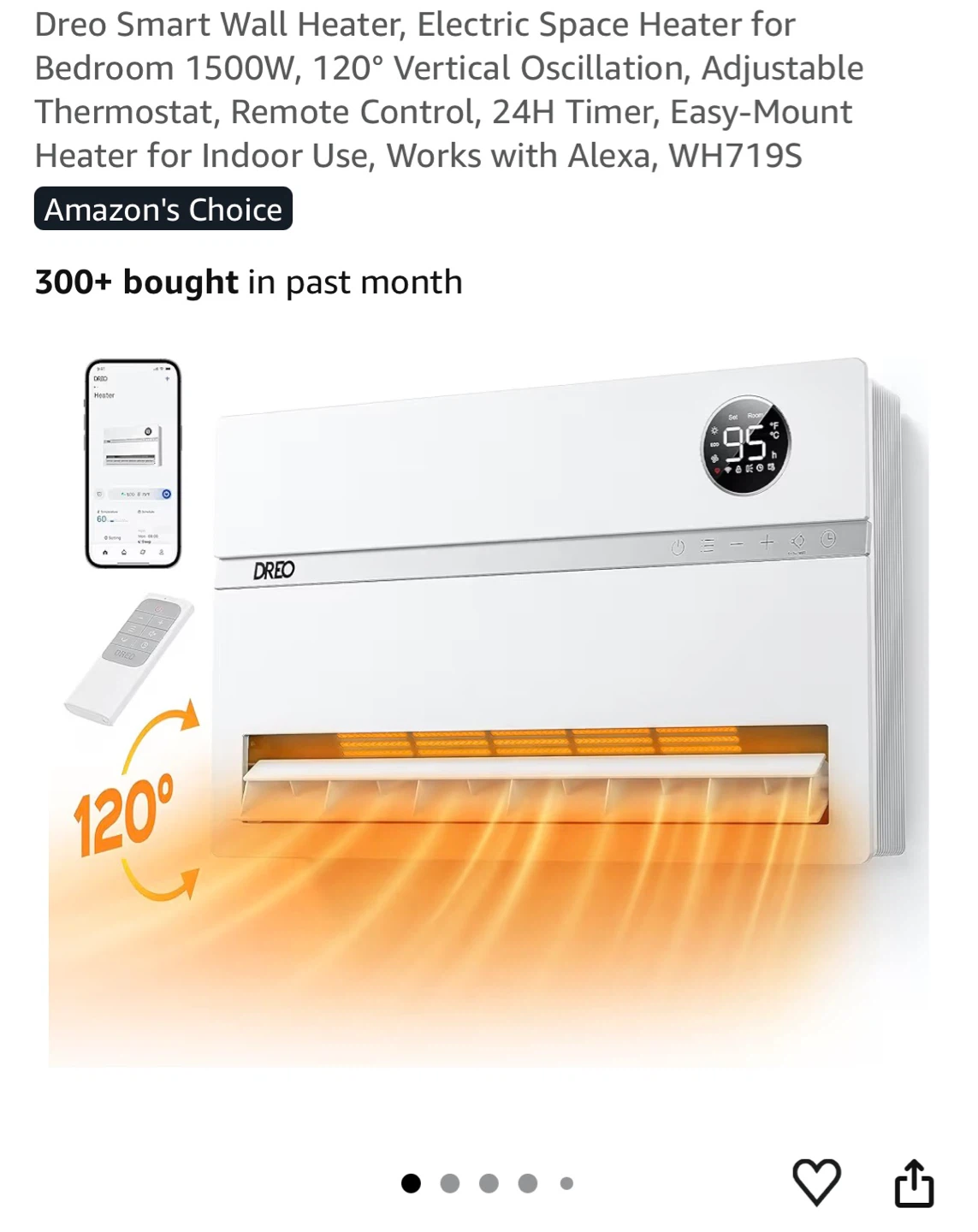 Dreo Smart Wall Heater 1500W