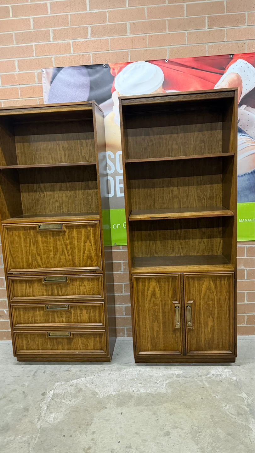 Drexel set of 2 Bookcases with storage