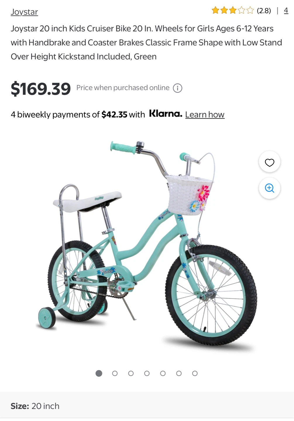 Joystar Kids Cruiser Bike - 20 inch Wheels