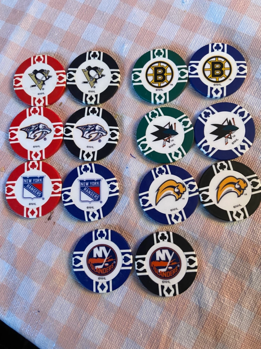 NHL Team Poker Chips