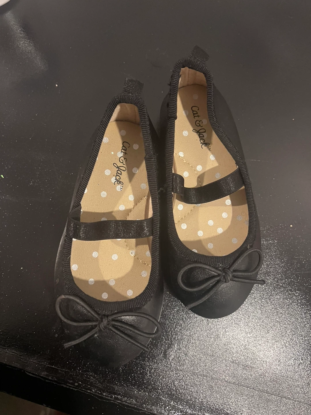 Cat & Jack Girls Black Ballet Flats