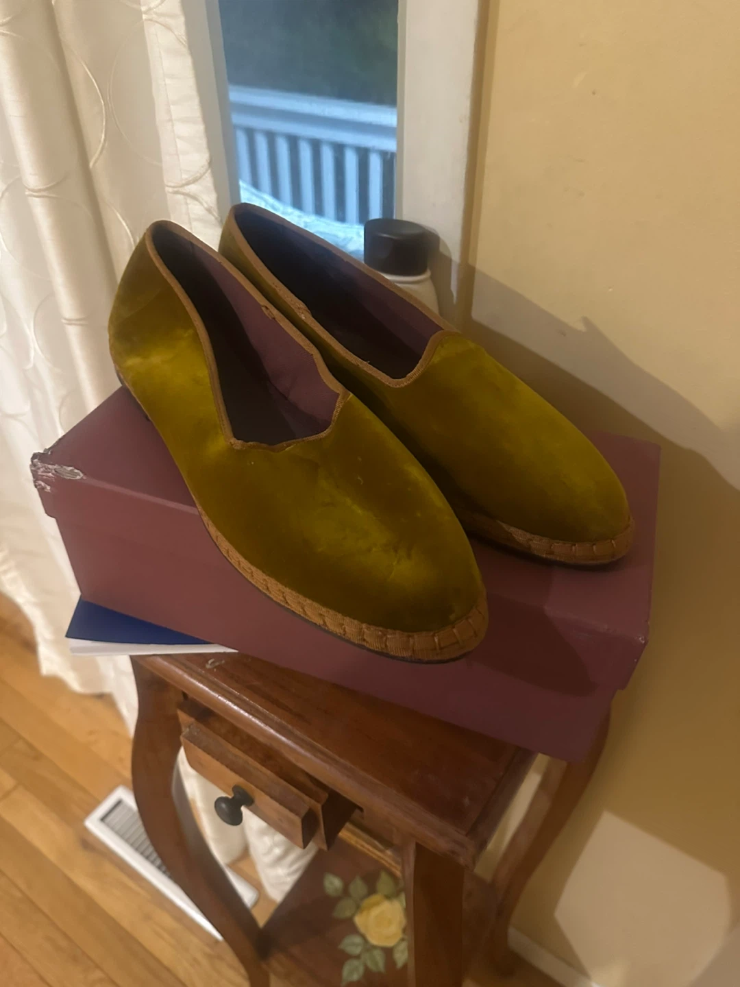 Flabelous Velvet Espadrille Loafers Mustard Yellow - photo 2