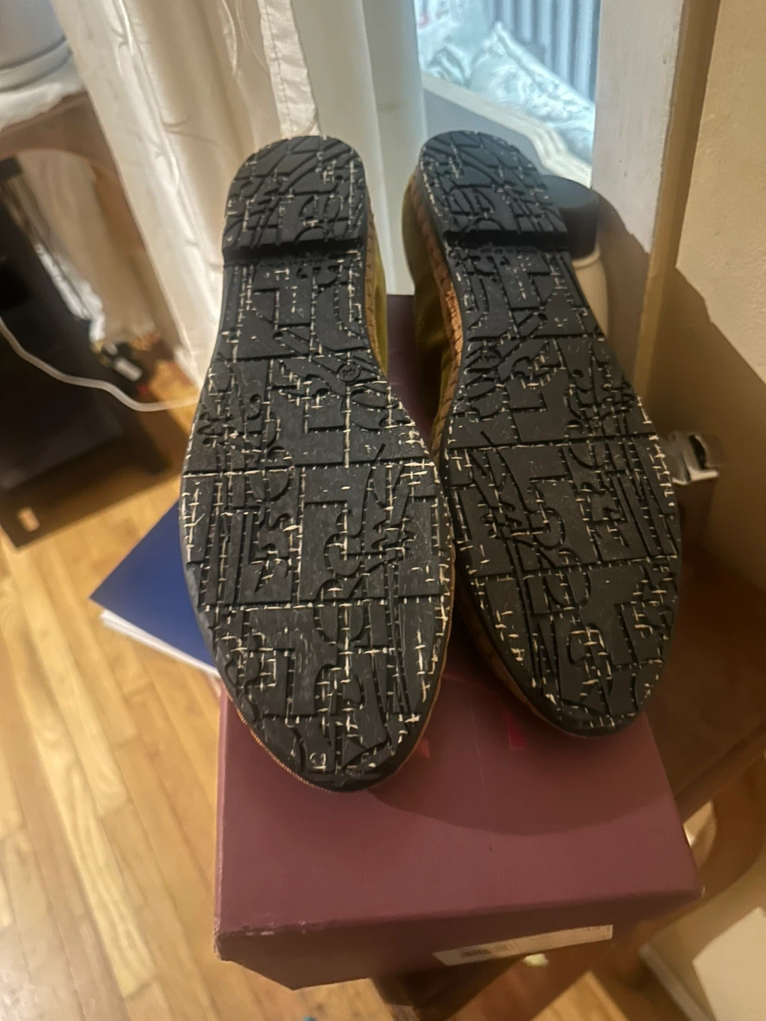 Flabelous Velvet Espadrille Loafers Mustard Yellow - photo 4