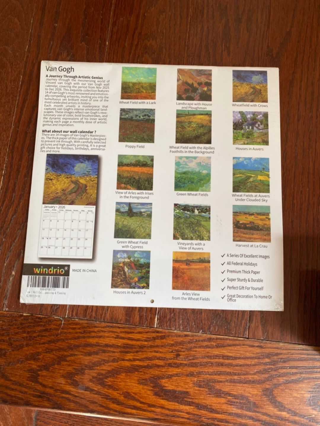 Van Gogh 2026 Wall Calendar and Candles - photo 3
