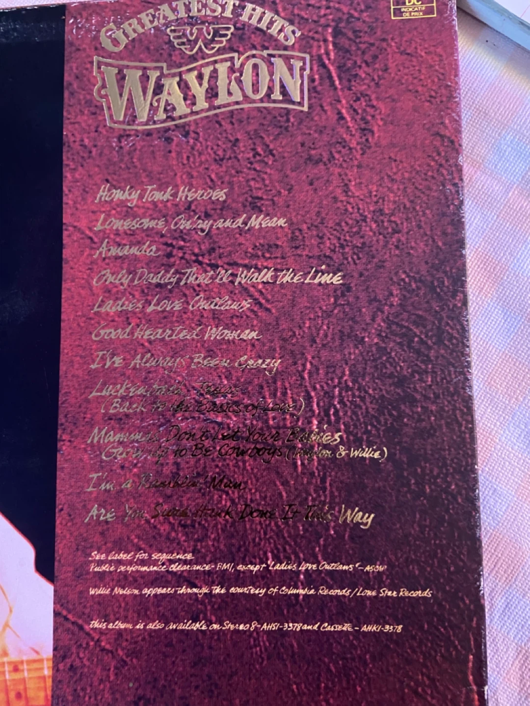 Waylon Jennings Greatest Hits Vinyl Record - photo 3