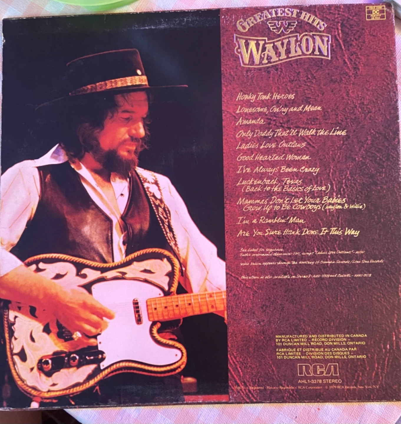 Waylon Jennings Greatest Hits Vinyl Record - photo 2