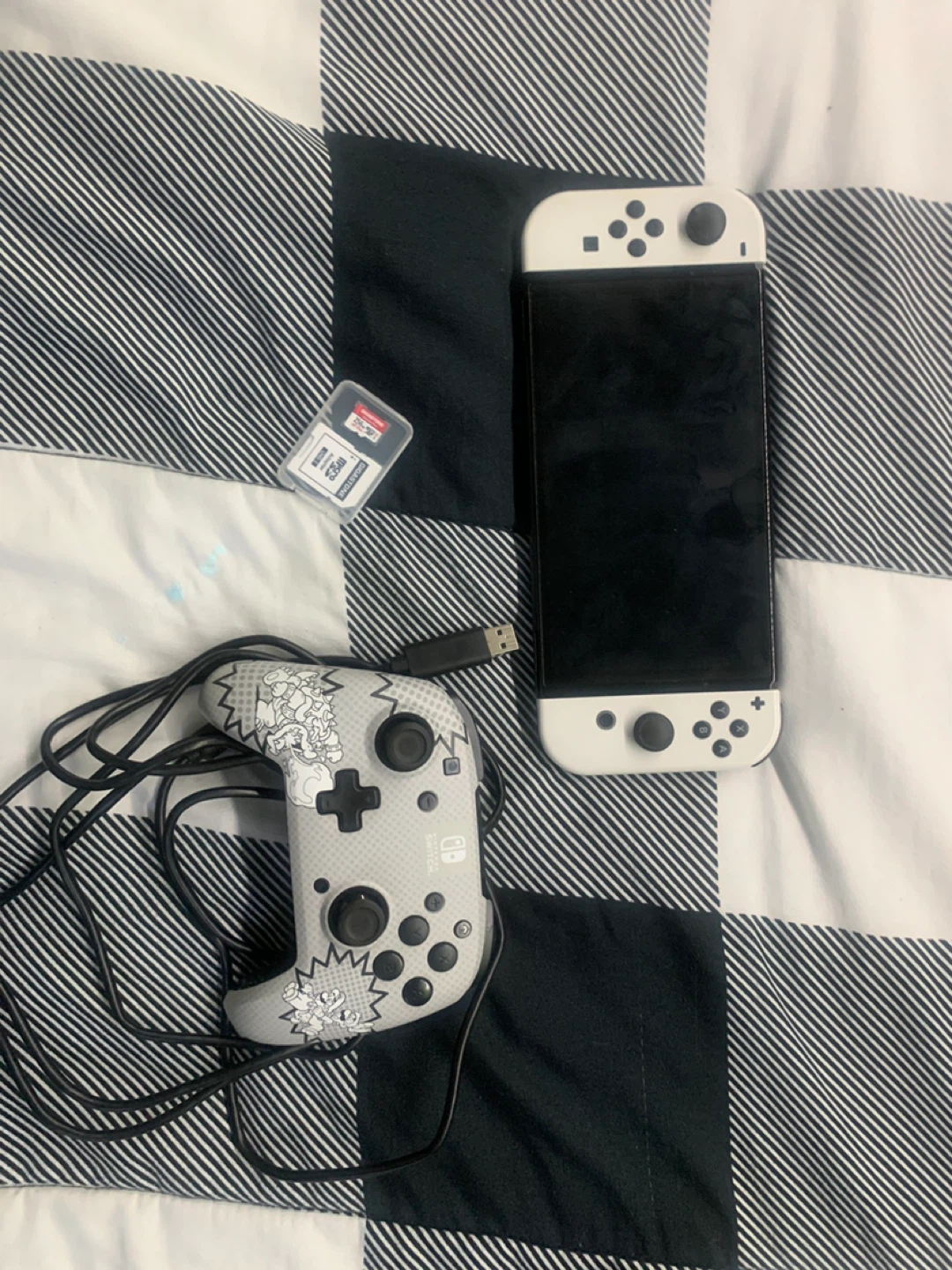 Nintendo Switch OLED Model with Controller and MicroSD Card