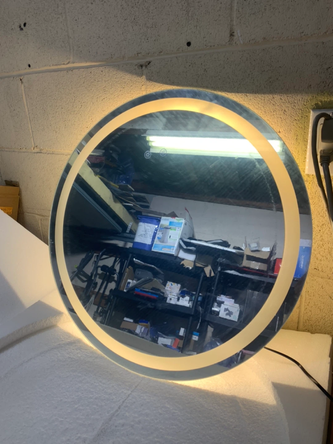 Round LED Bathroom Mirror with Touch Switch