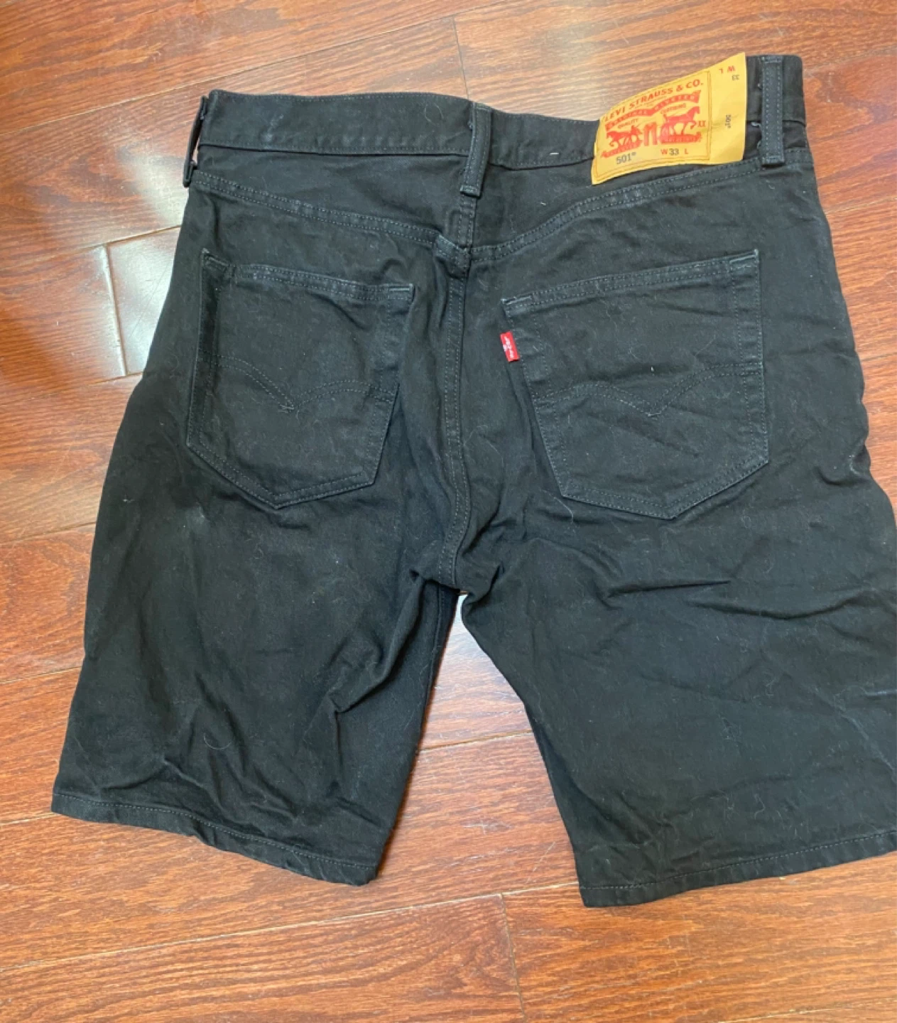 Levi's 501 Black Denim Shorts - photo 5
