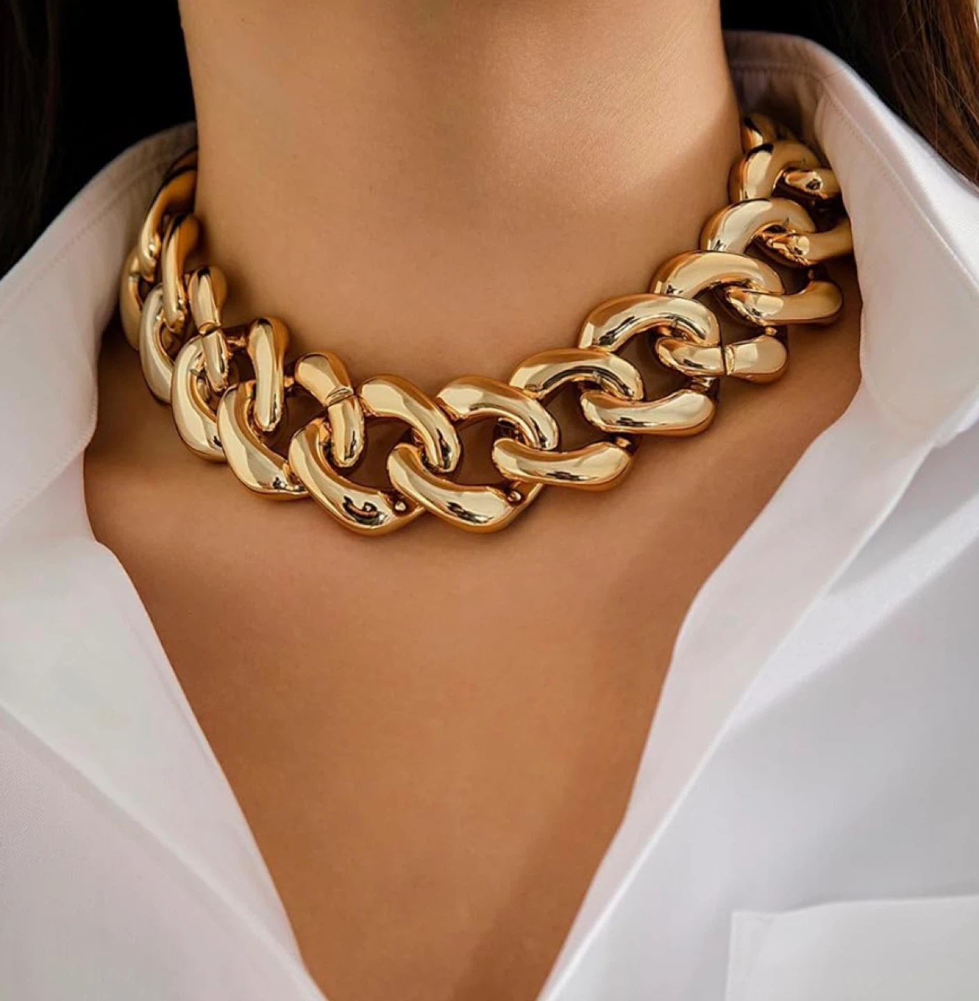St. Thomas- Chunky Gold Chain 17” Necklace
