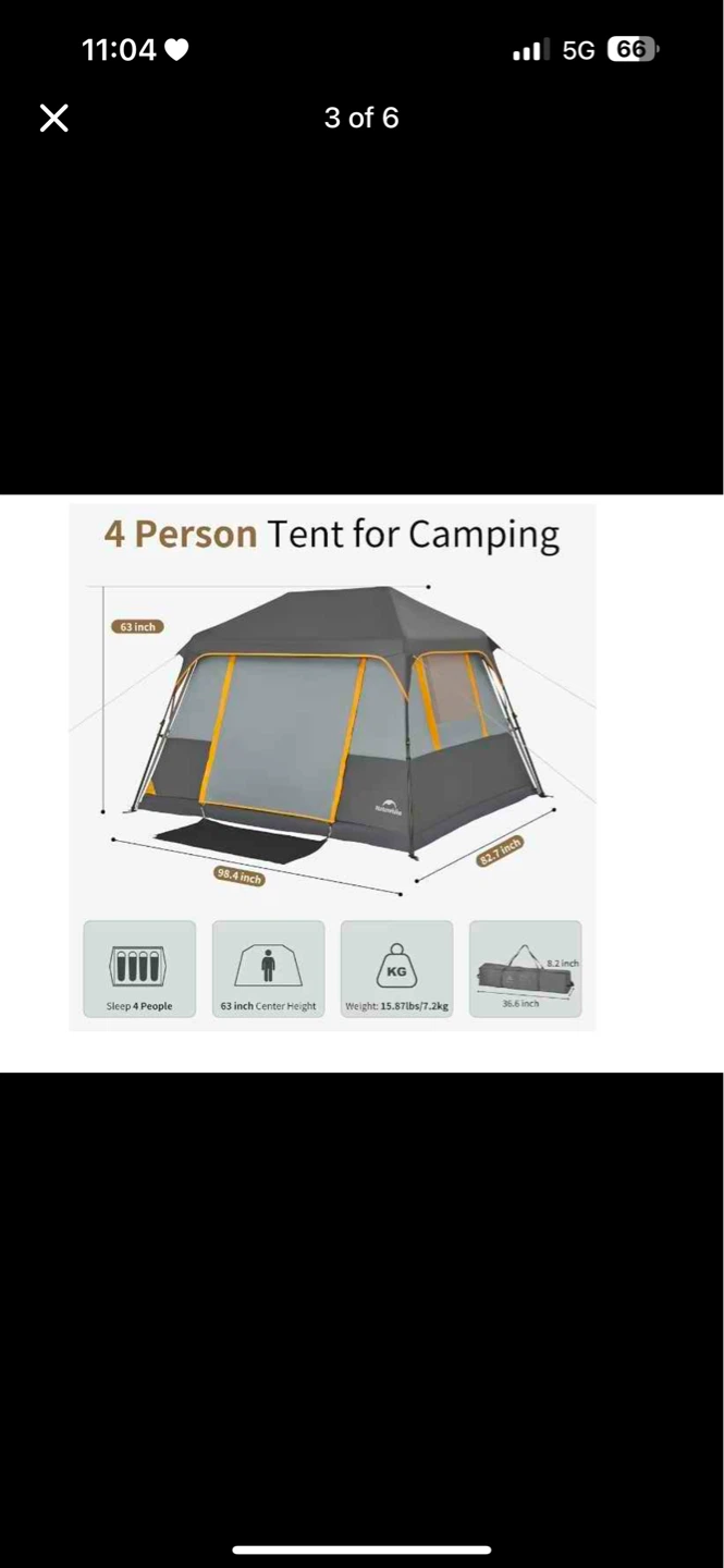 Naturehike 4 Person Instant Tent - photo 3