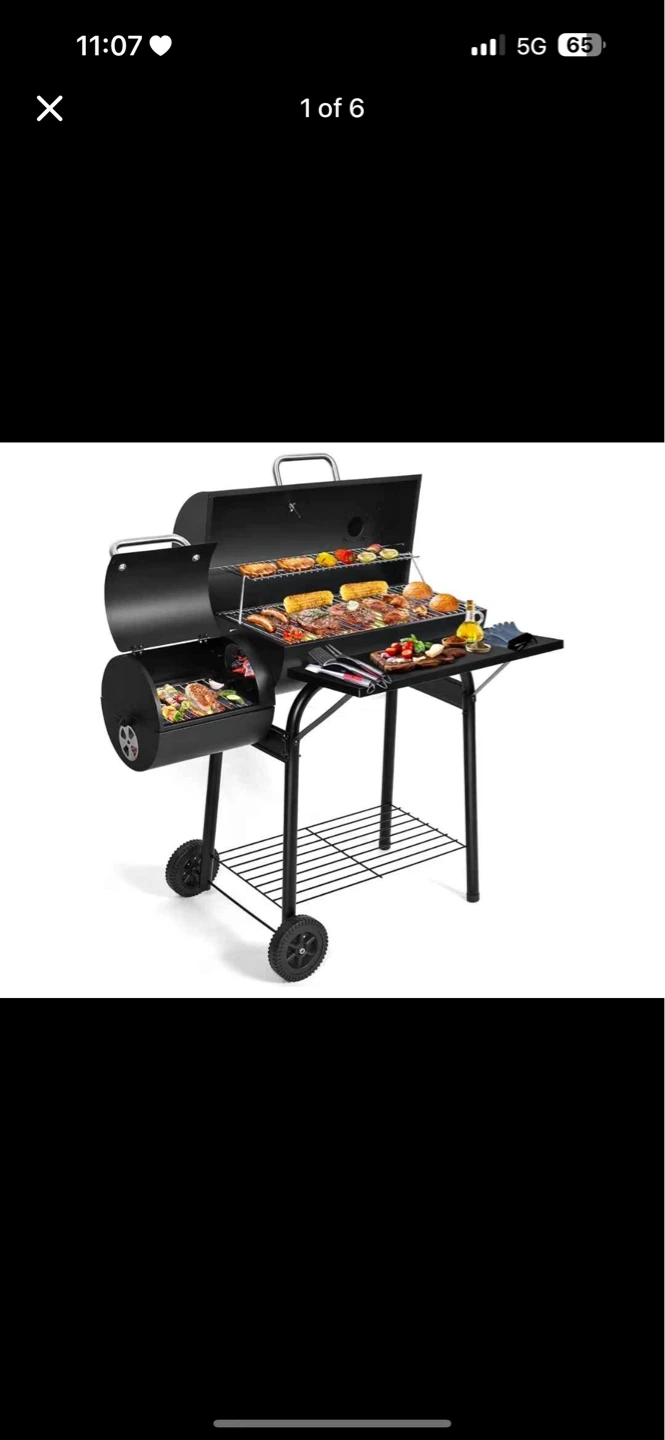 Charcoal BBQ Grill with Offset Smoker
