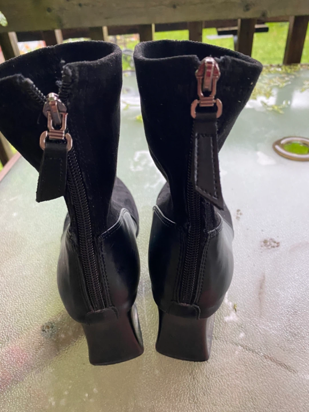 Black Suede and Leather Ankle Boots - photo 3