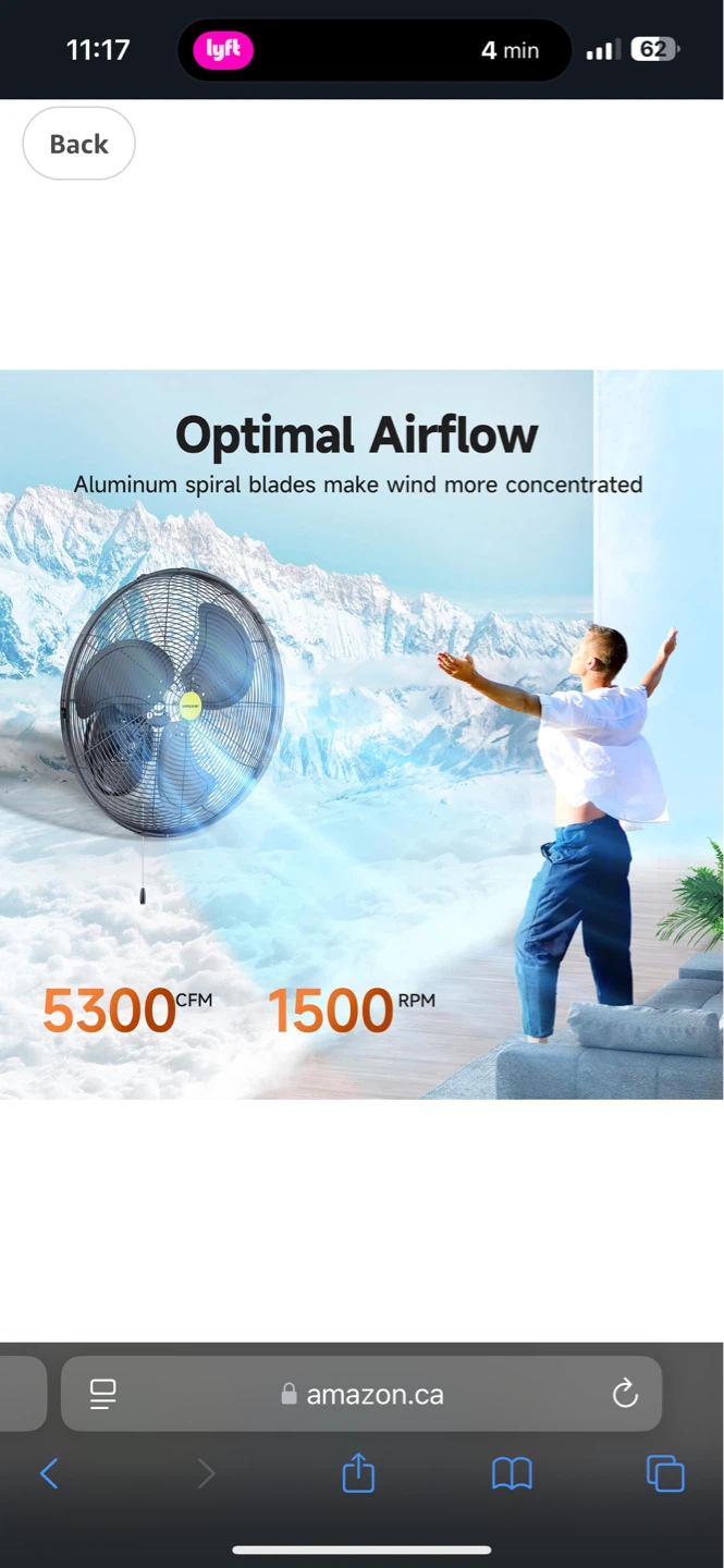 20-Inch Wall Mount Fan - photo 2
