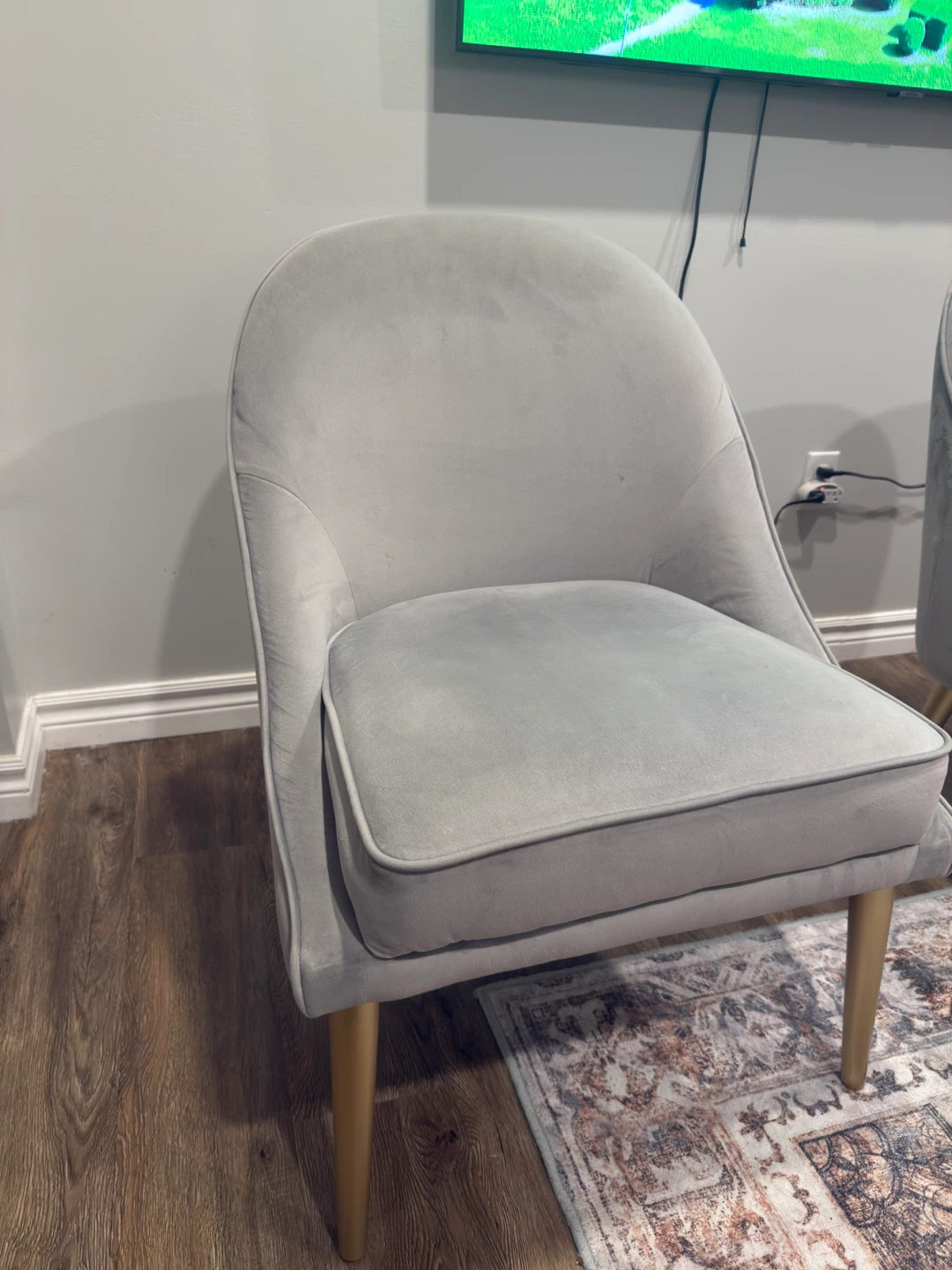 Grey Velvet Accent Chairs (Set of 2)