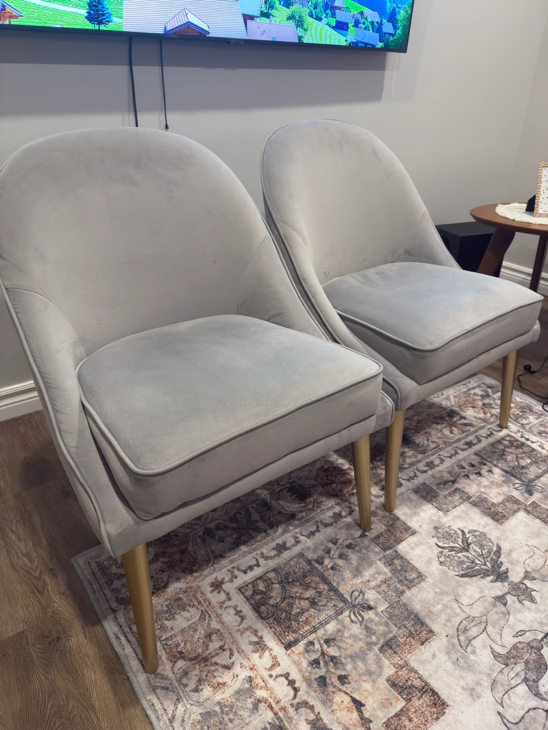 Grey Velvet Accent Chairs (Set of 2) - photo 2