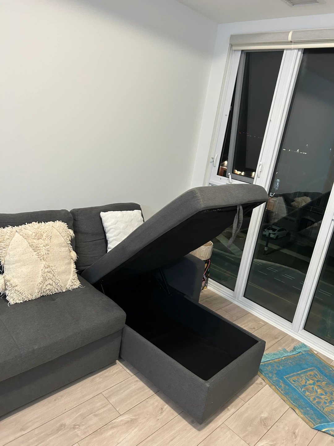 Grey Sectional Sofa with Pull-Out Storage - photo 4