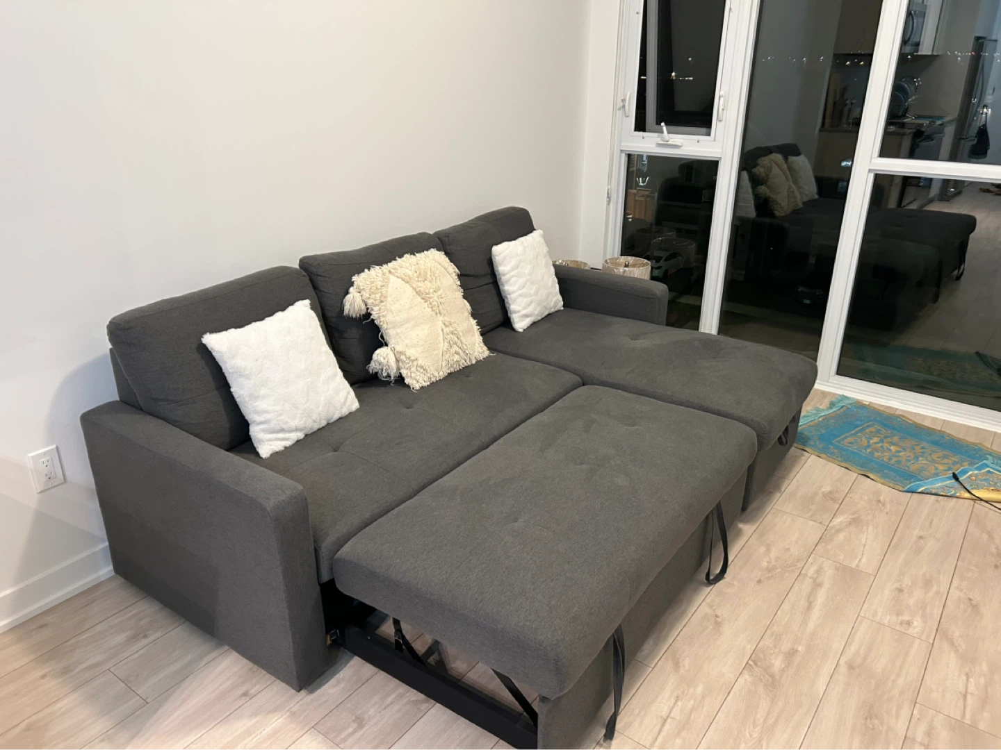 Grey Sectional Sofa with Pull-Out Storage - photo 3
