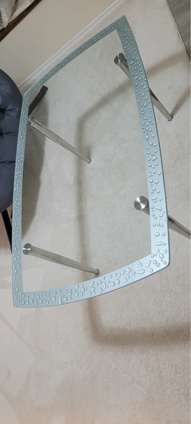 Glass coffee table with metal legs - photo 3