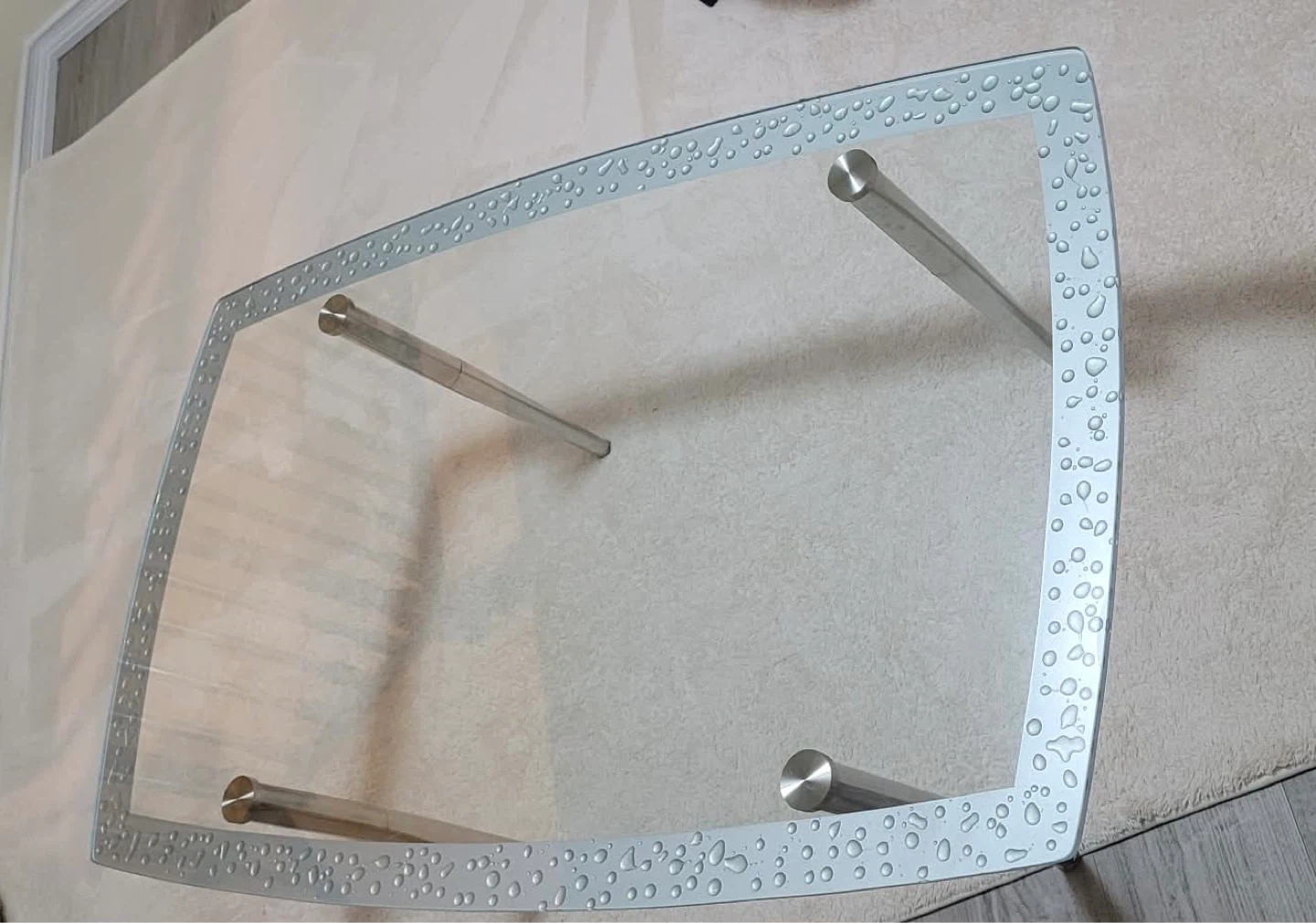 Glass coffee table with metal legs - photo 2