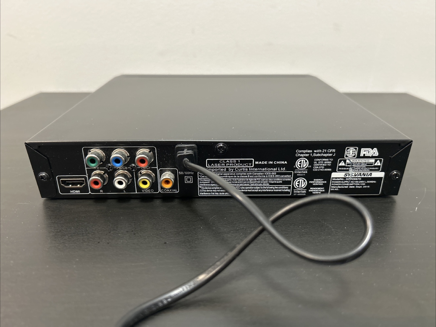 Sylvania DVD Player with Remote and HDMI Cable - photo 3