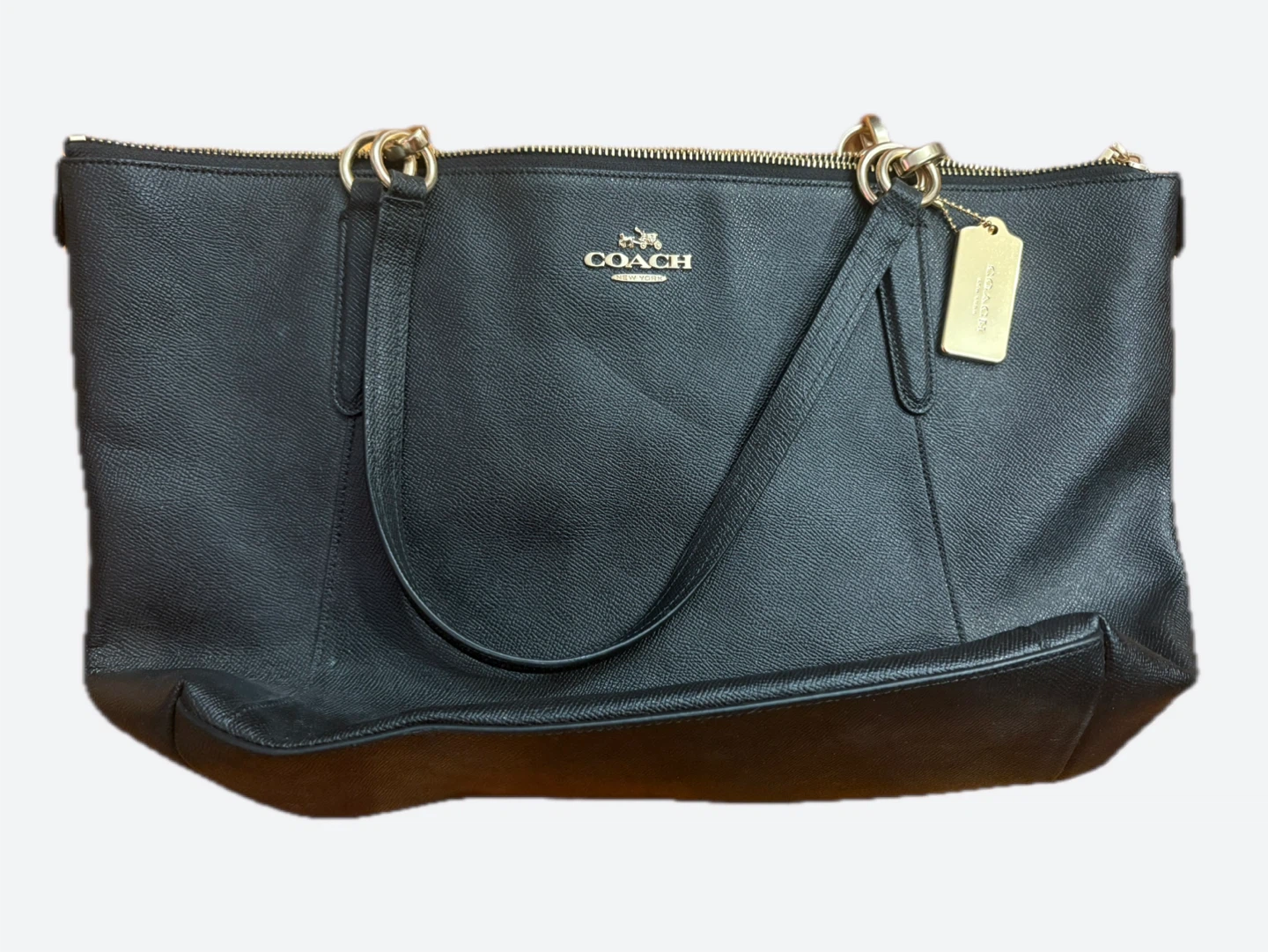 Coach Black Leather Tote Bag