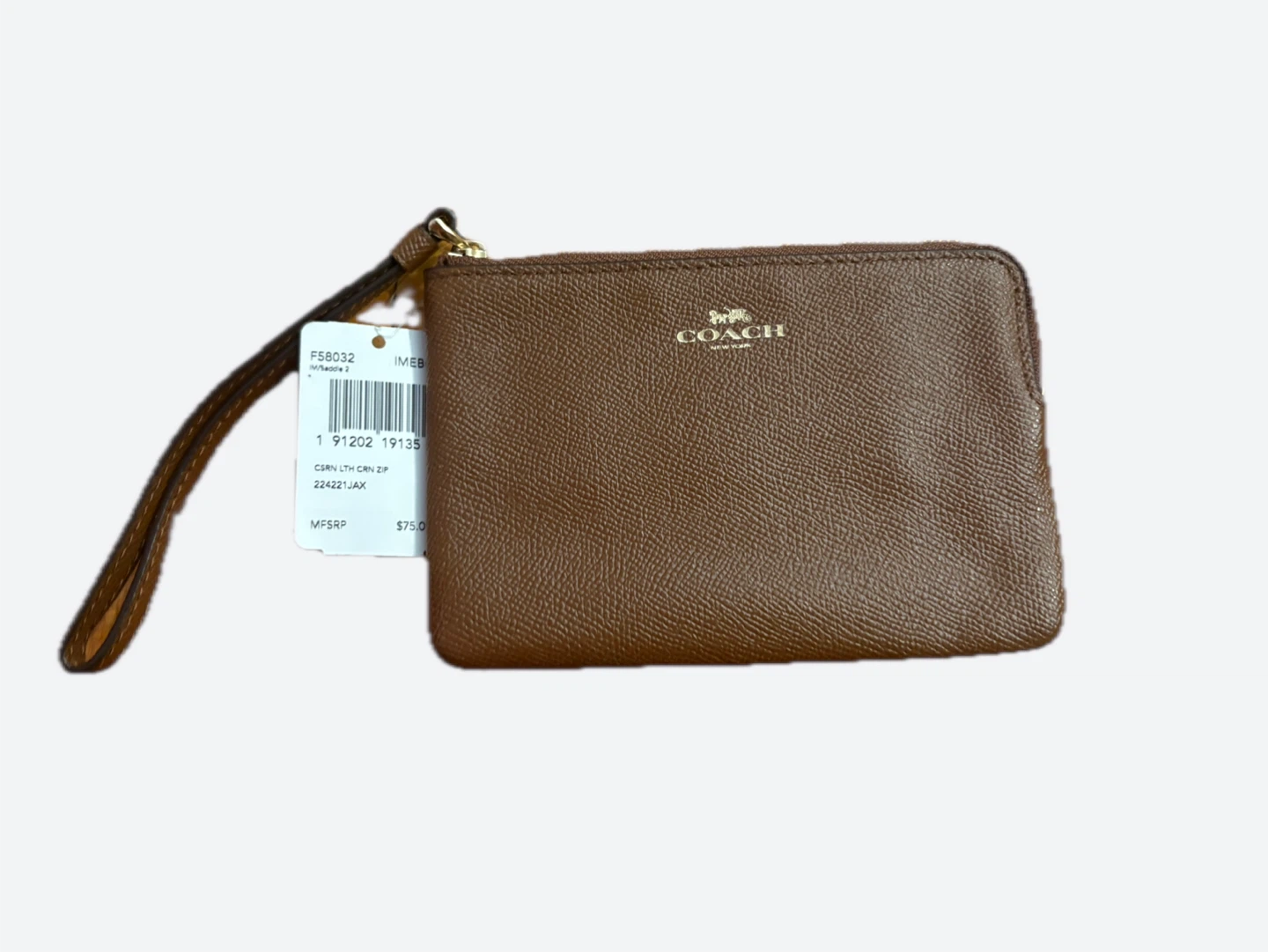 Coach Brown Leather Wristlet F58032
