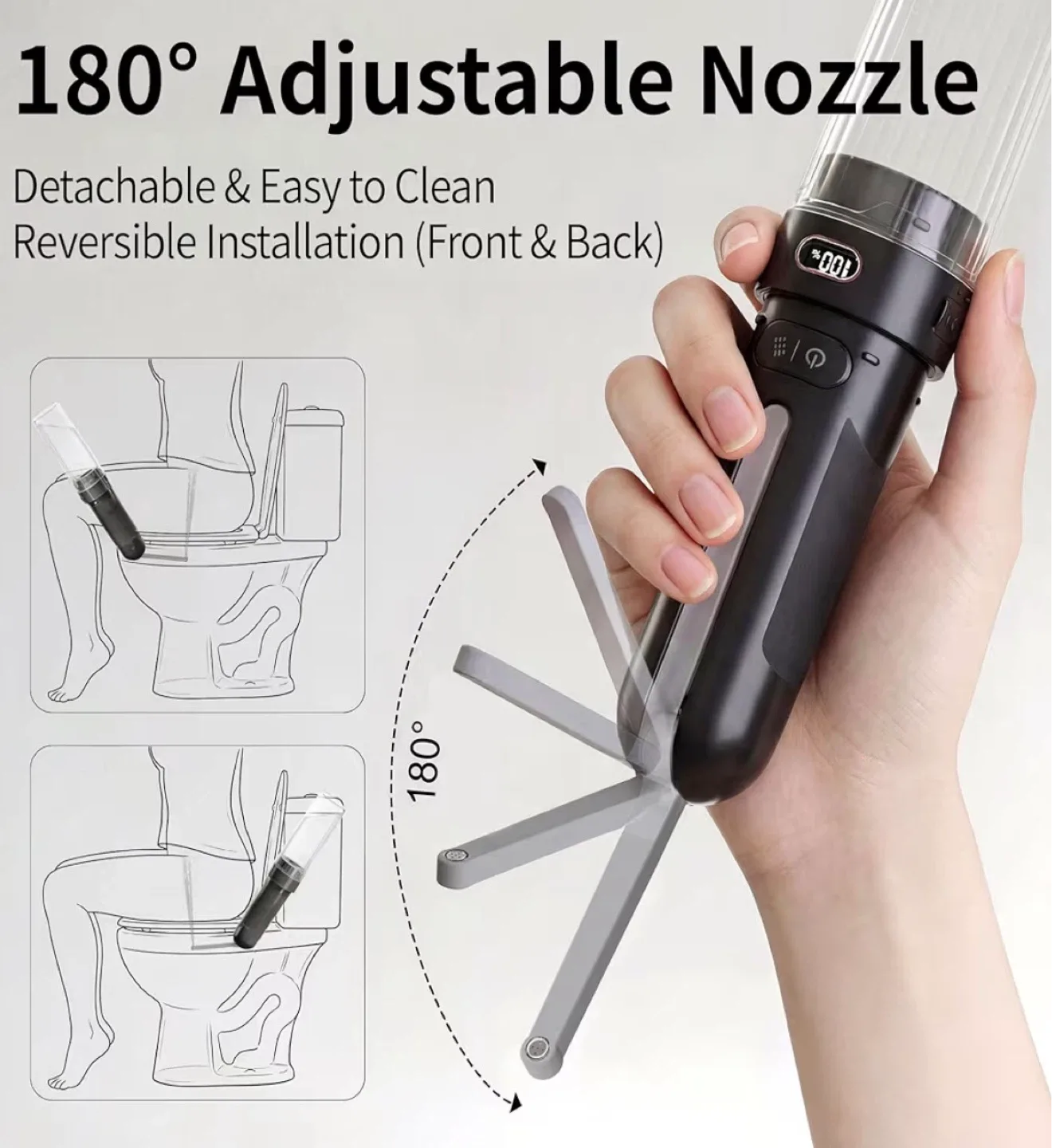 Portable Bidet with Built-In Adapter & 180° Adjustable Nozzle - photo 2