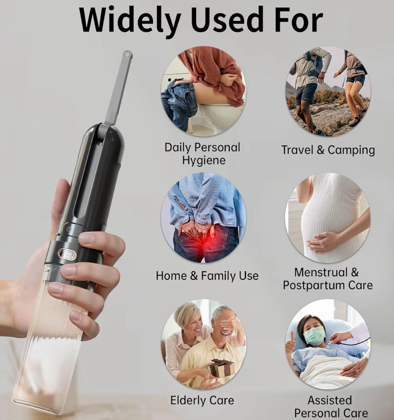 Portable Bidet with Built-In Adapter & 180° Adjustable Nozzle